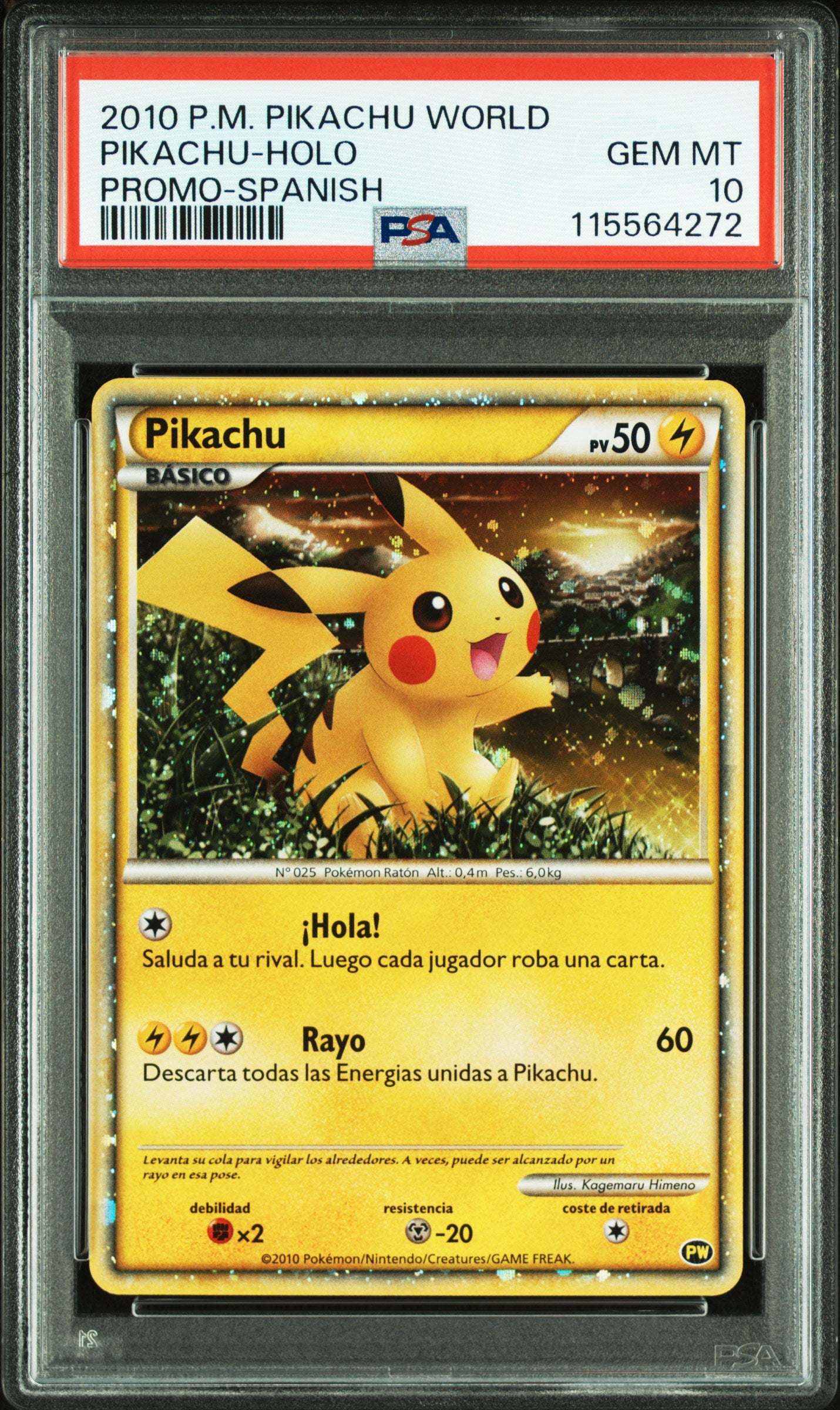 PSA 10 2010 PIKACHU WORLD PROMO SPANISH 115564272