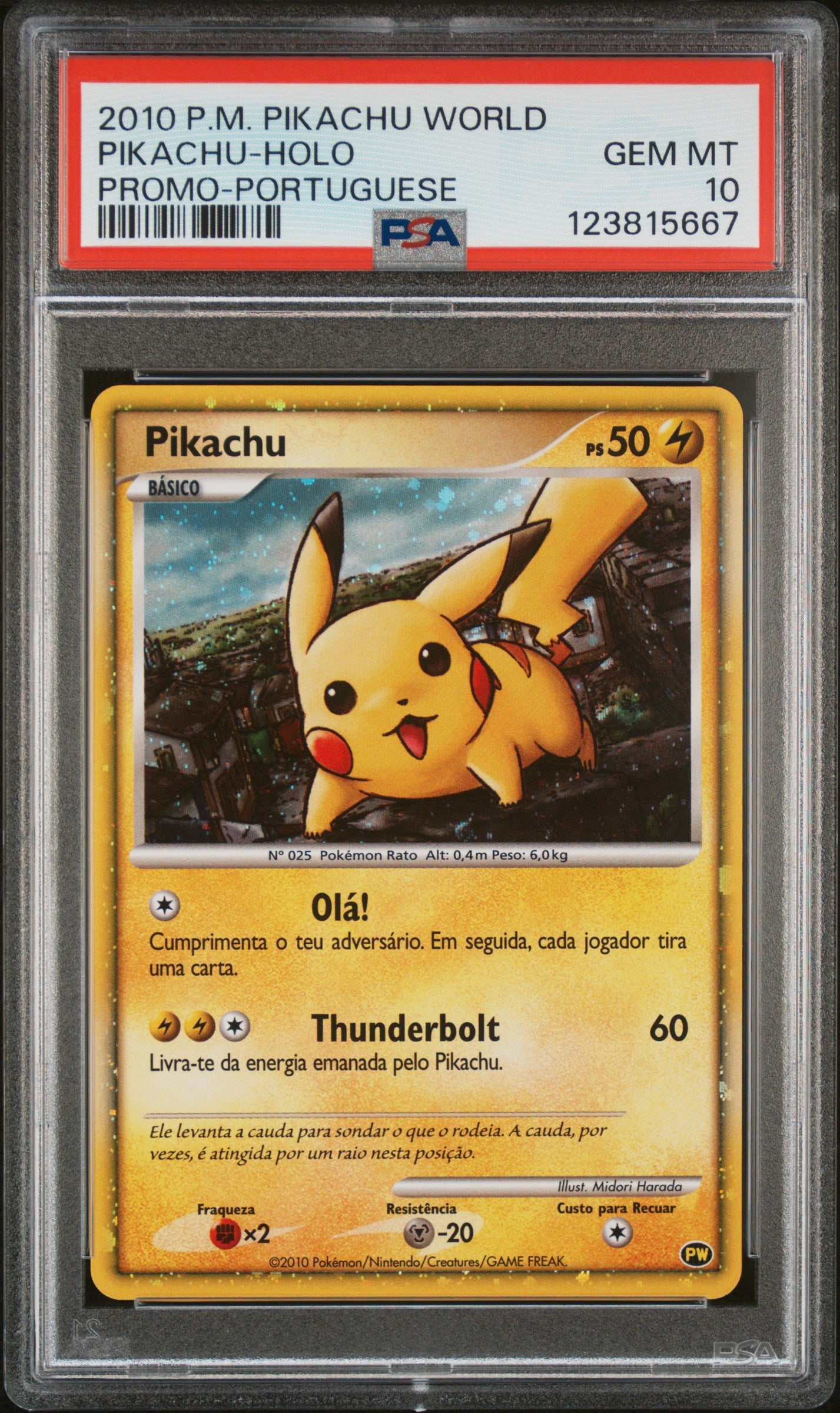 PSA 10 2010 PIKACHU WORLD PROMO PORTUGUESE 123815667