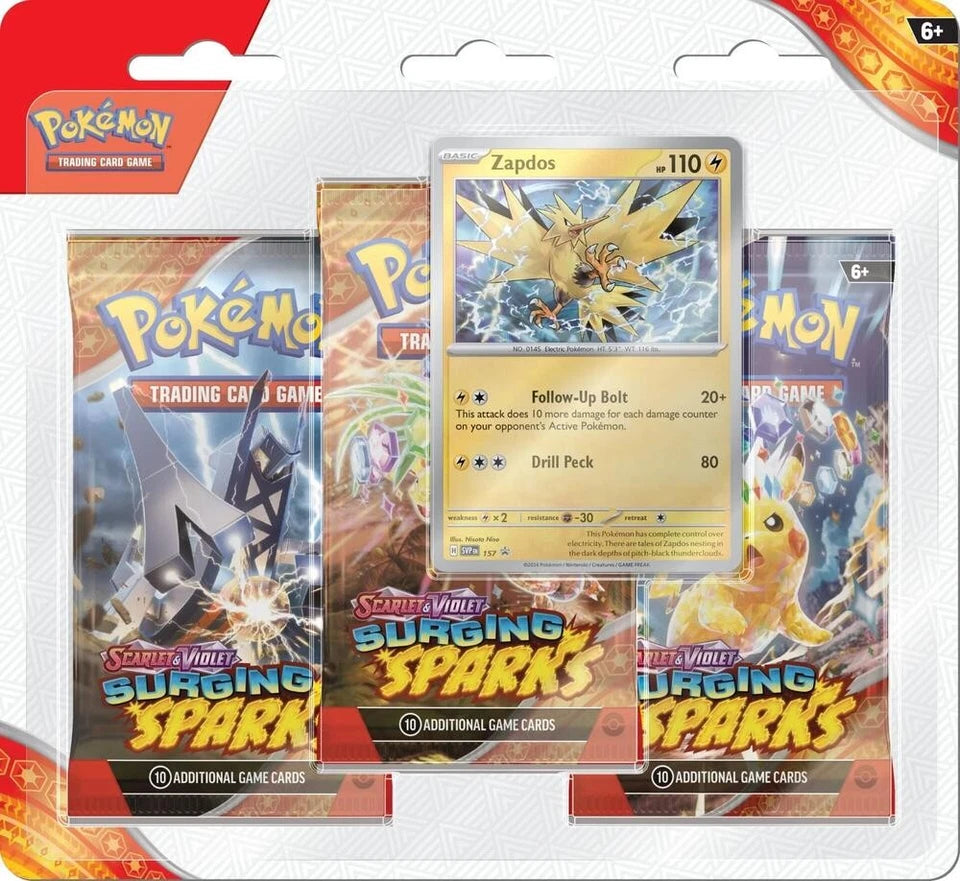 Surging Sparks (SV08) 3-Pack Blister Zapdos